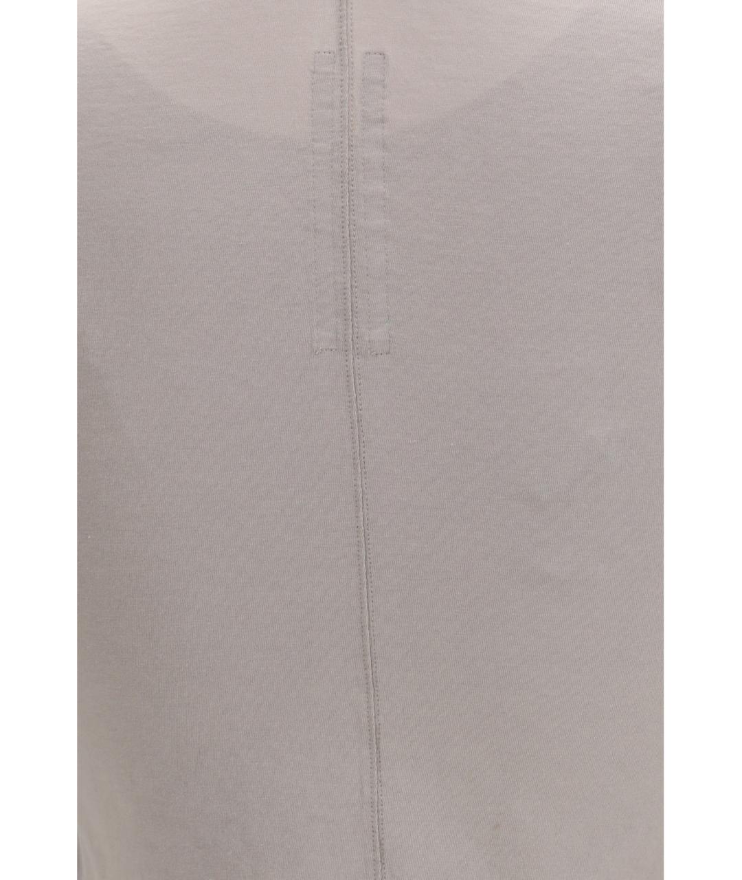 RICK OWENS Серая хлопковая футболка, фото 3