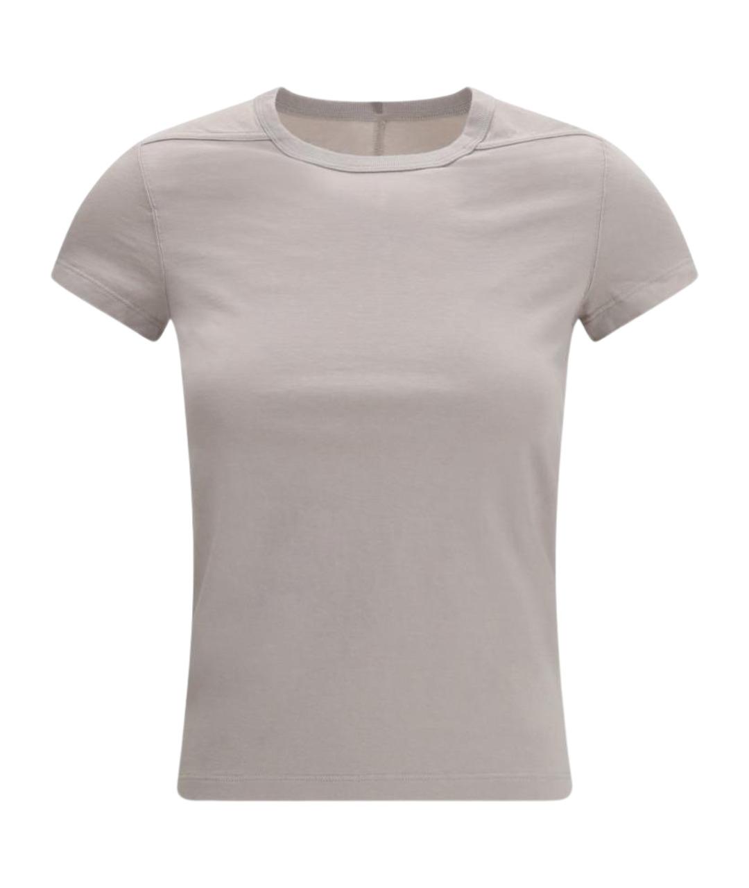 RICK OWENS Серая хлопковая футболка, фото 1