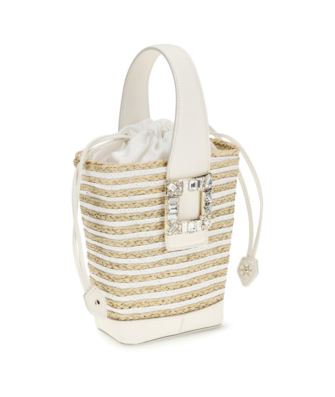 ROGER VIVIER Бежевая пелетеная сумка с короткими ручками, фото 2