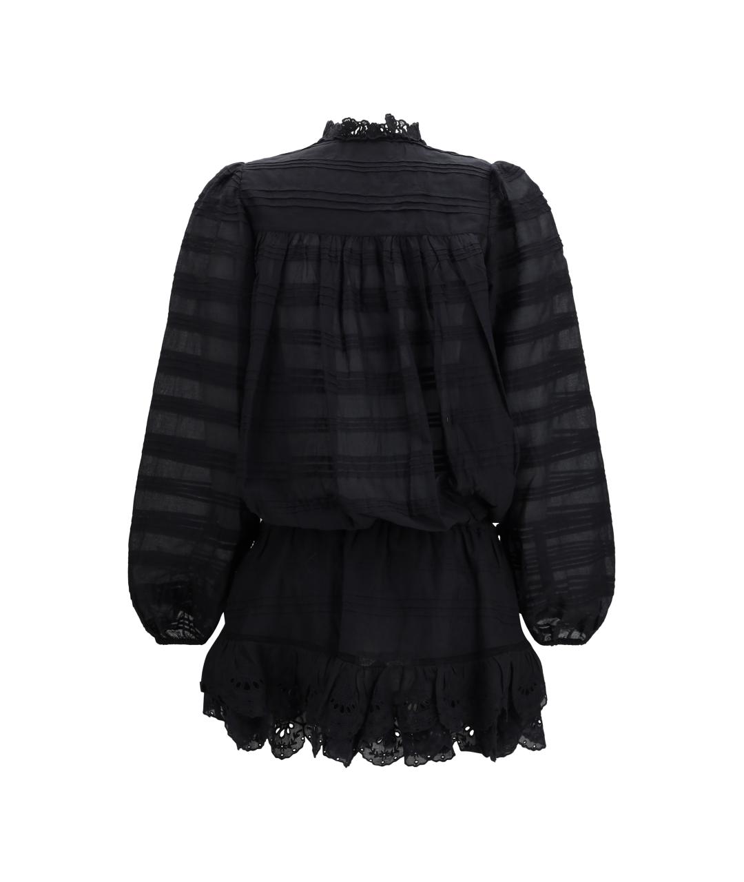 ISABEL MARANT ETOILE Черное хлопковое повседневное платье, фото 2