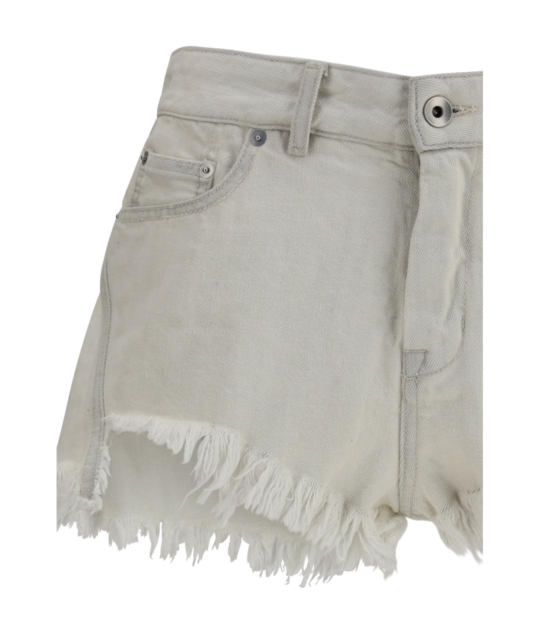 RICK OWENS Белые хлопковые шорты, фото 3