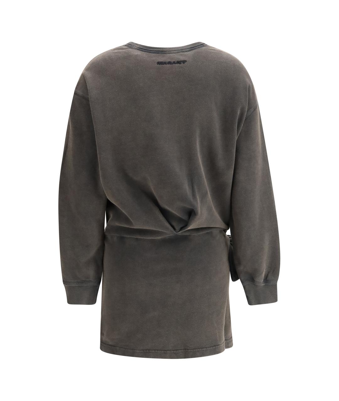 ISABEL MARANT ETOILE Серое хлопковое повседневное платье, фото 2