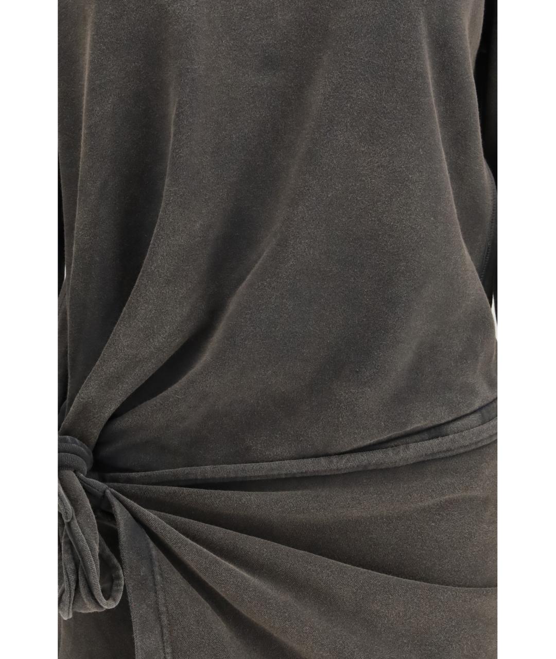 ISABEL MARANT ETOILE Серое хлопковое повседневное платье, фото 3