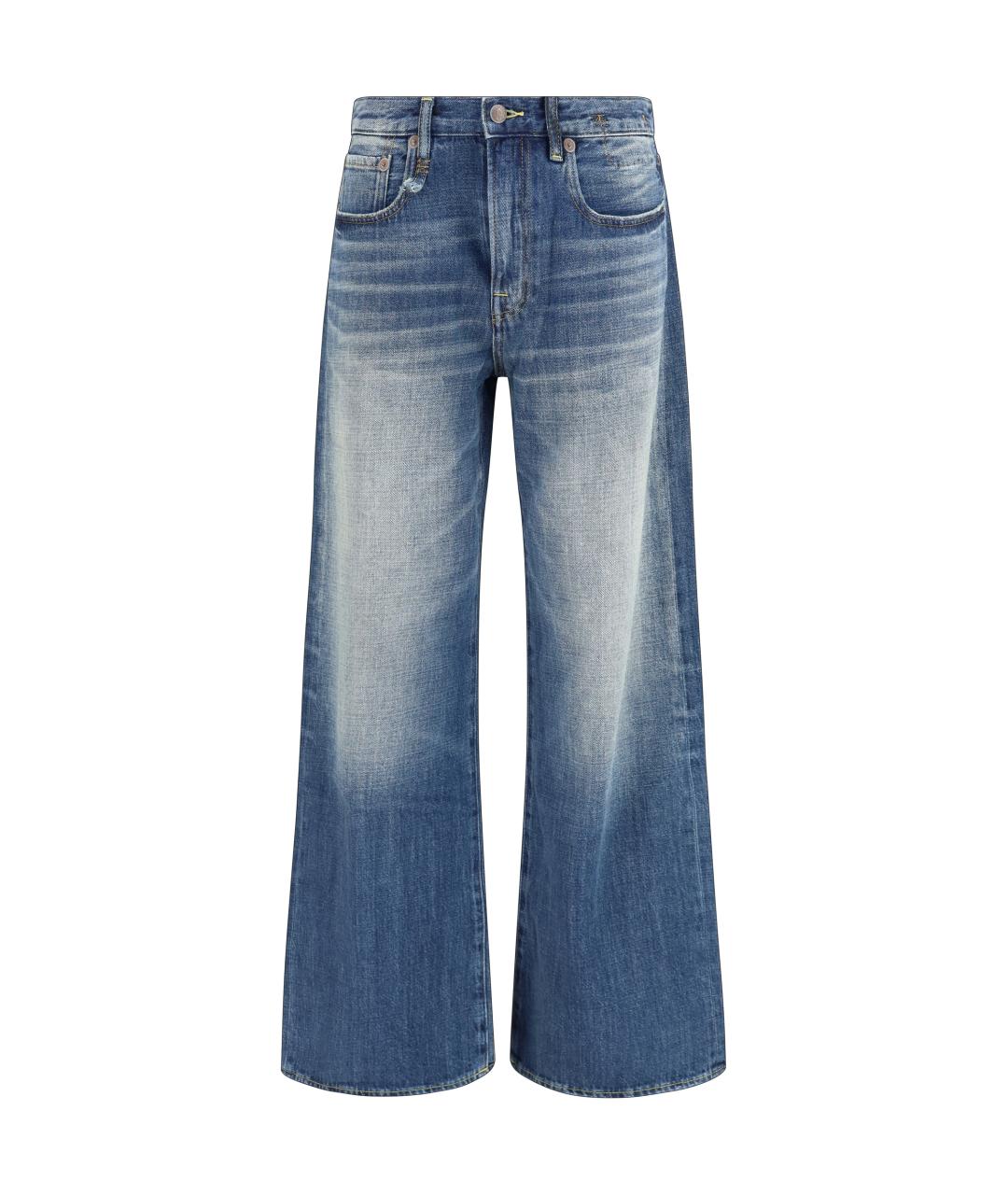 R13 Синие хлопковые джинсы клеш, фото 1