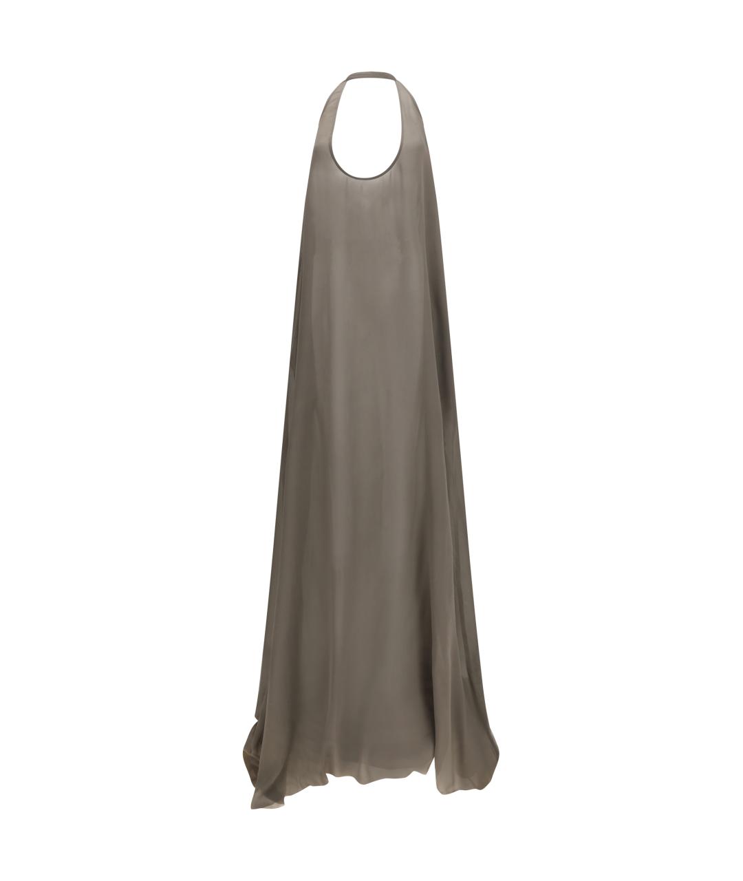 RICK OWENS Серое шелковое повседневное платье, фото 1
