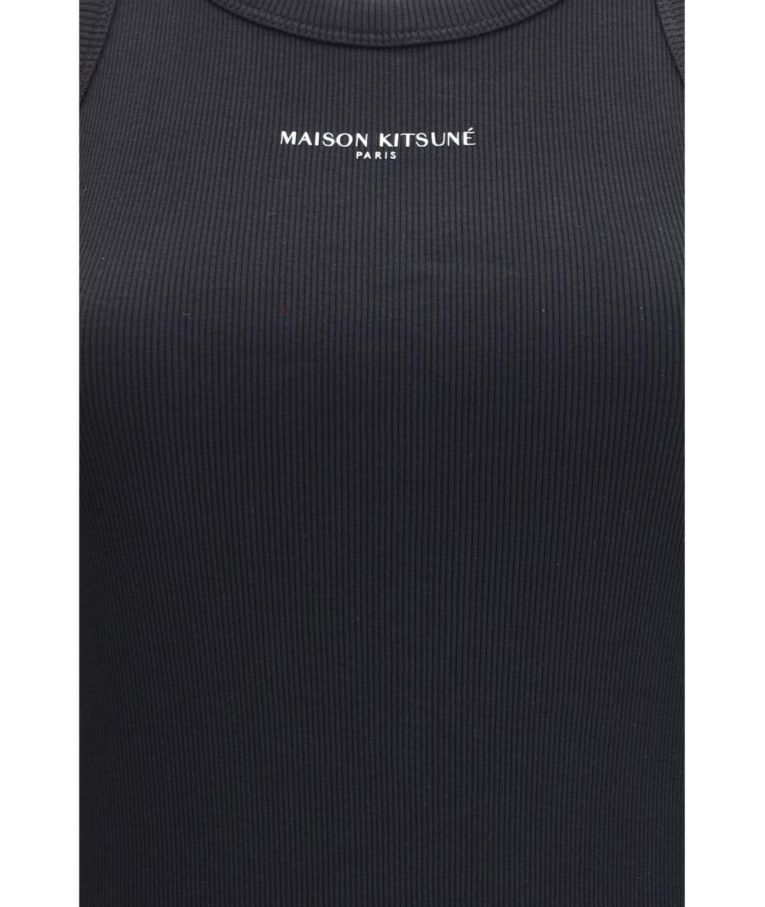 MAISON KITSUNE Черное хлопковое повседневное платье, фото 3