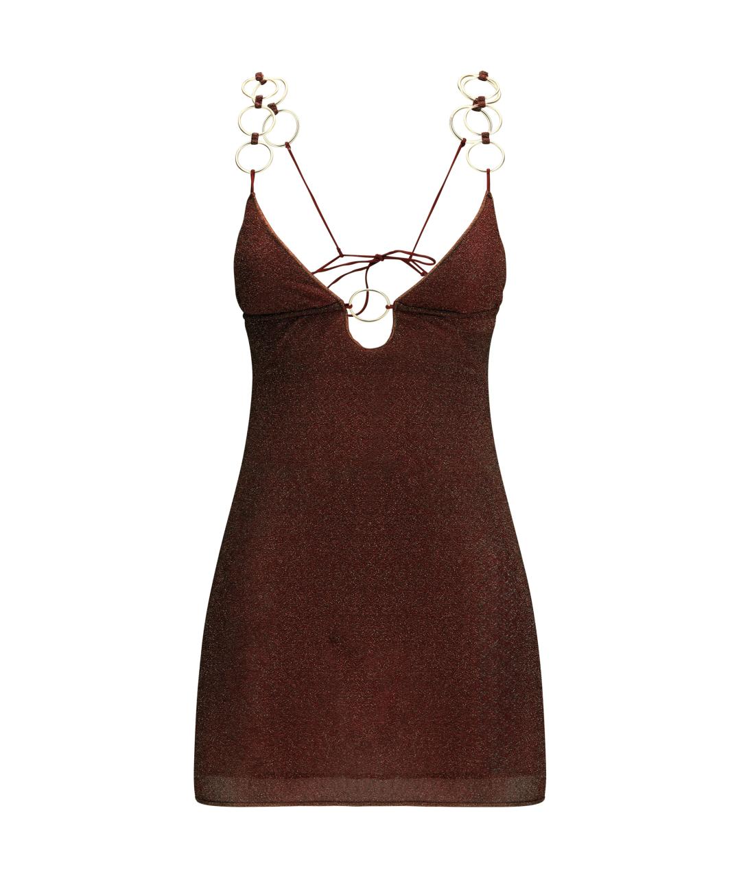 OSEREE Бордовое полиамидовое коктейльное платье, фото 1