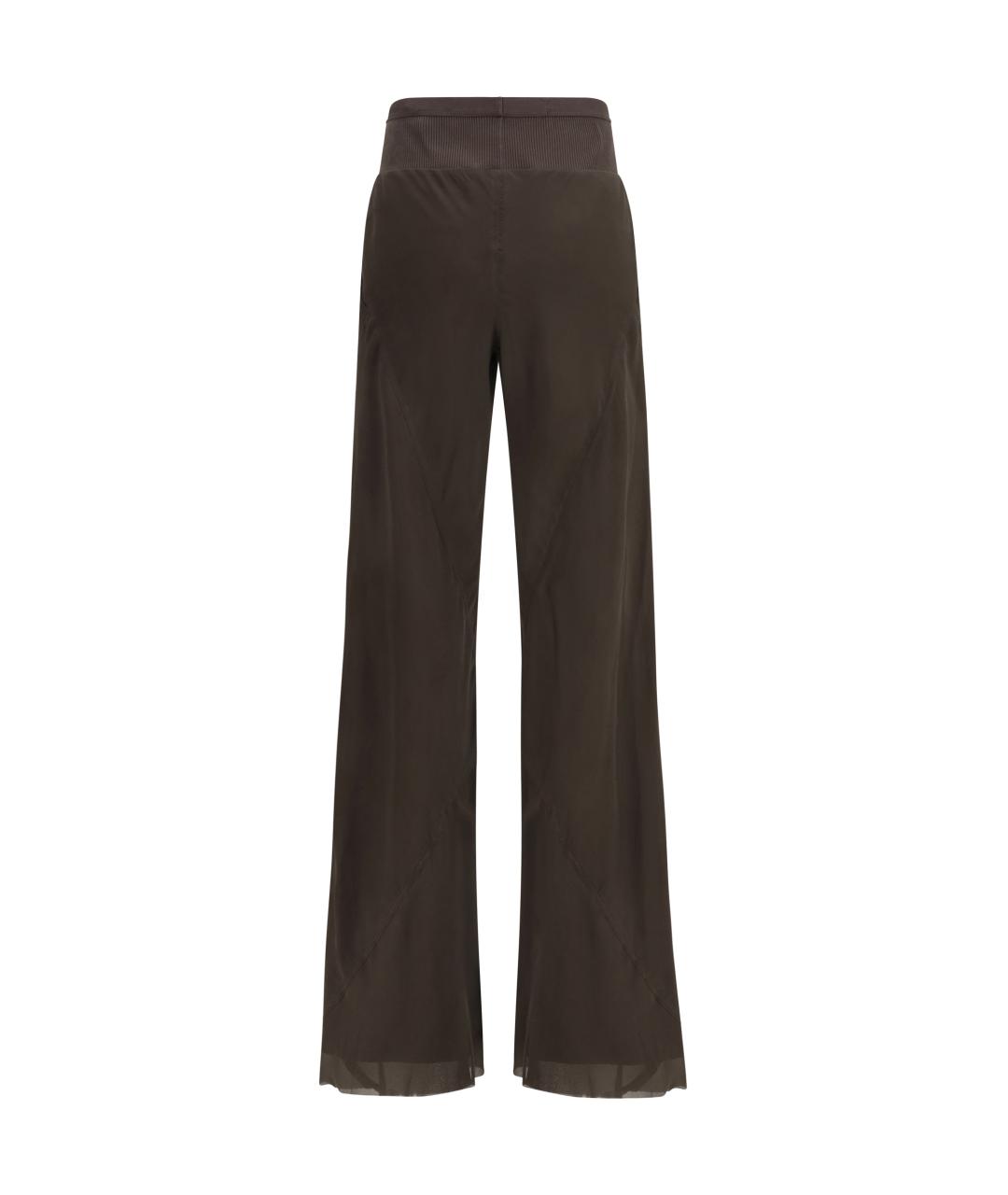 RICK OWENS Серые шелковые прямые брюки, фото 2