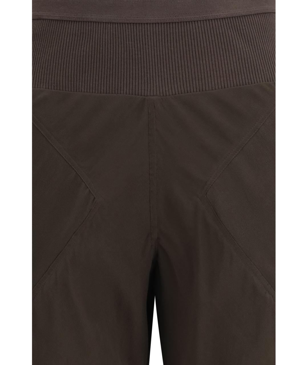 RICK OWENS Серые шелковые прямые брюки, фото 3