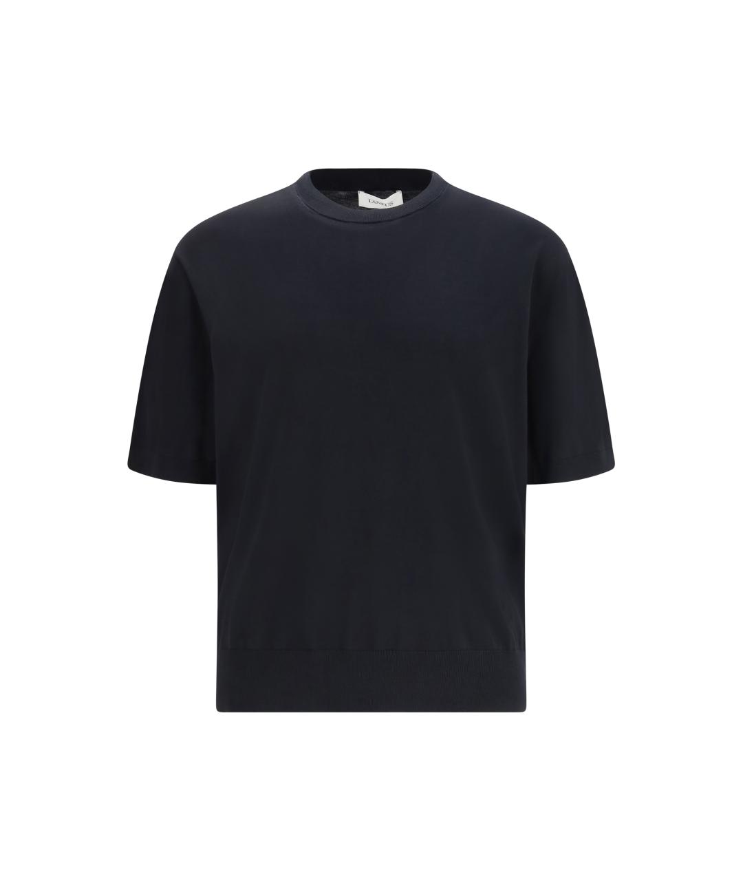 LANEUS Черная хлопковая футболка, фото 4