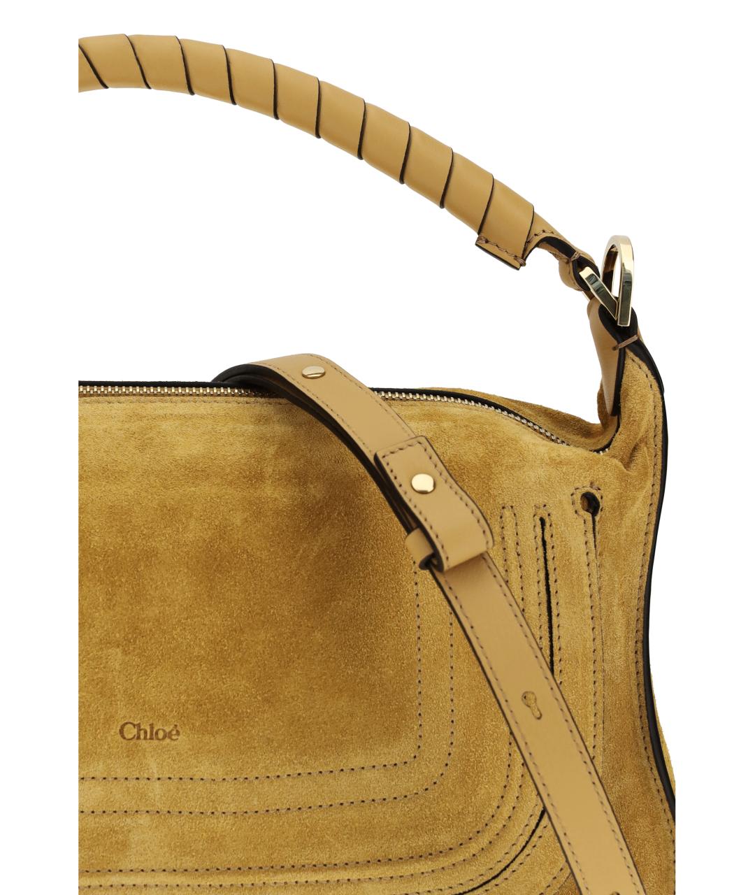 CHLOE Бежевая замшевая сумка через плечо, фото 4