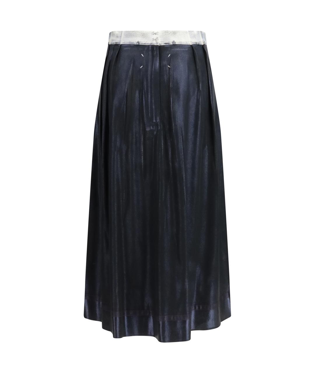 MAISON MARGIELA Черная ацетатная юбка миди, фото 2