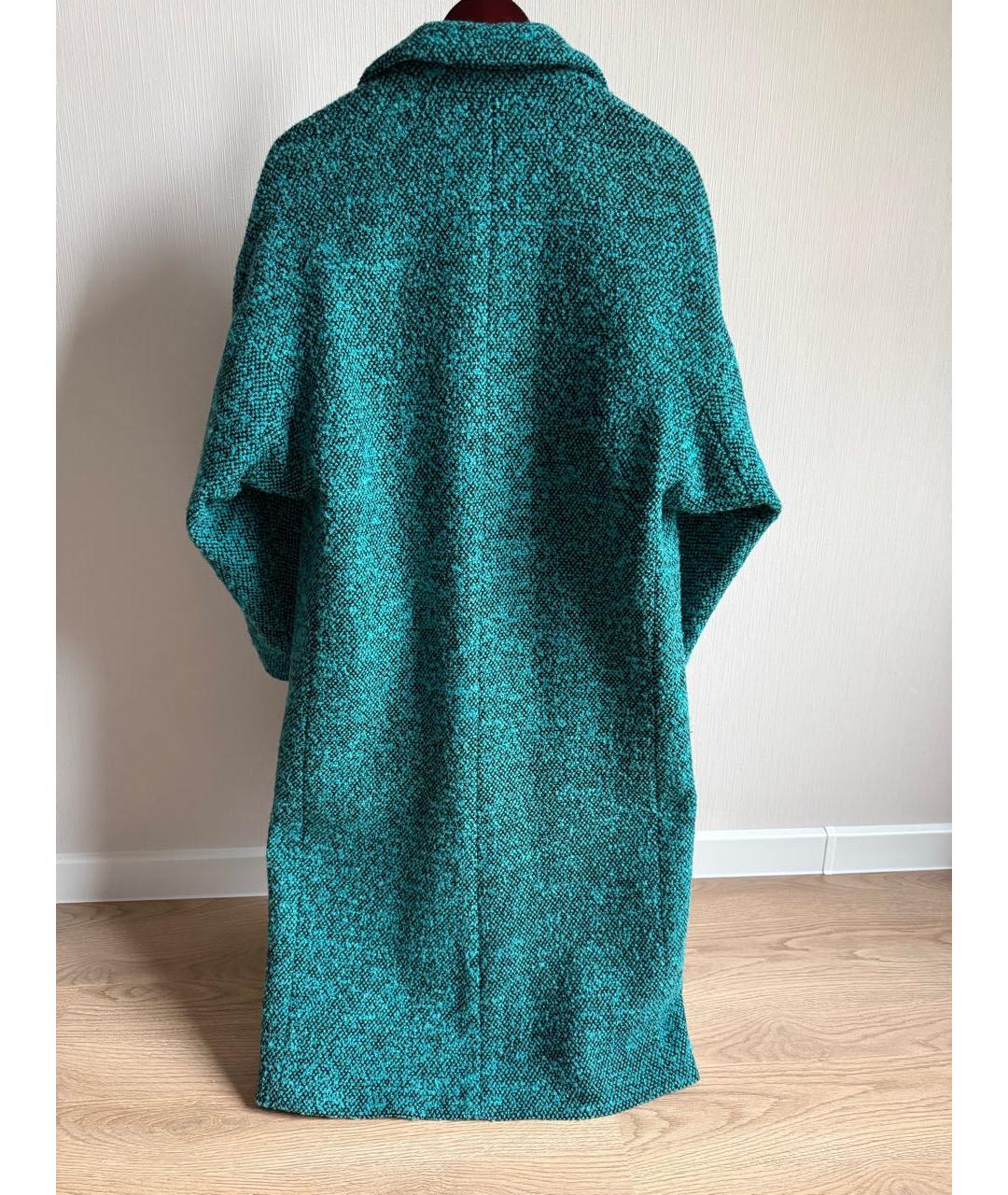 VERSACE Бирюзовое шерстяное пальто, фото 2