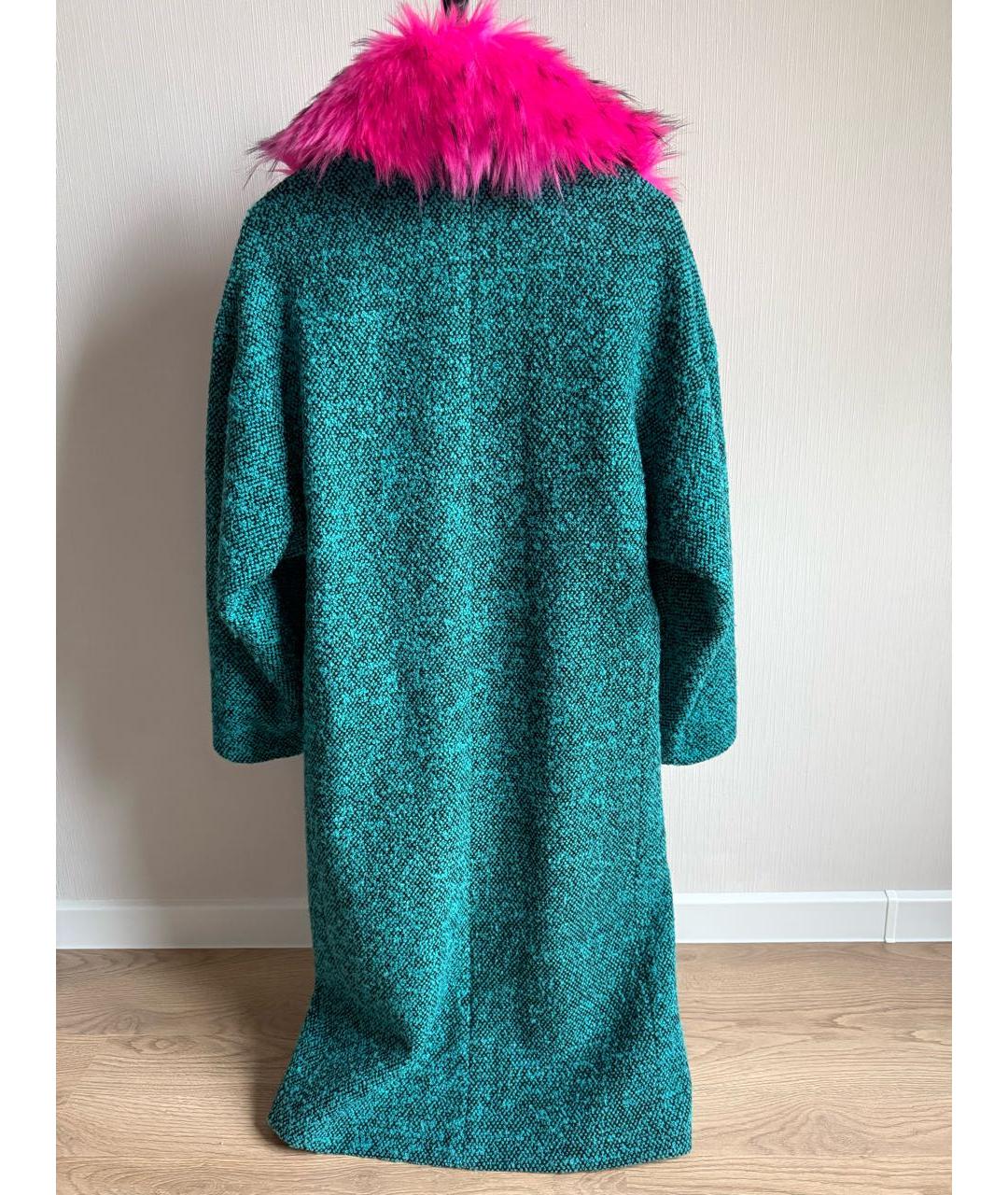 VERSACE Бирюзовое шерстяное пальто, фото 5