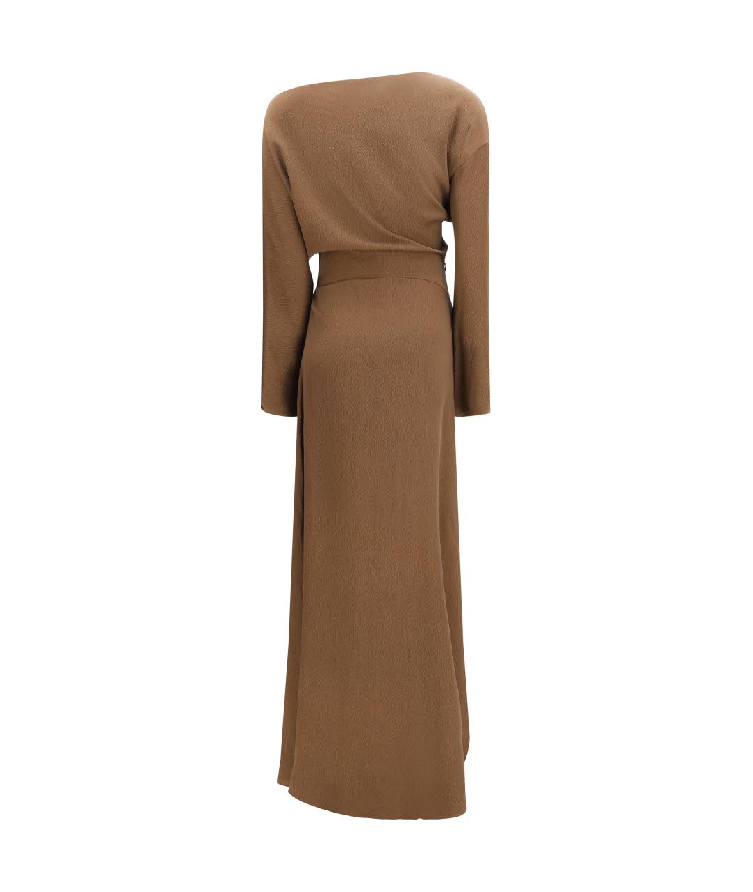 PETAR PETROV Коричневое шелковое вечернее платье, фото 2