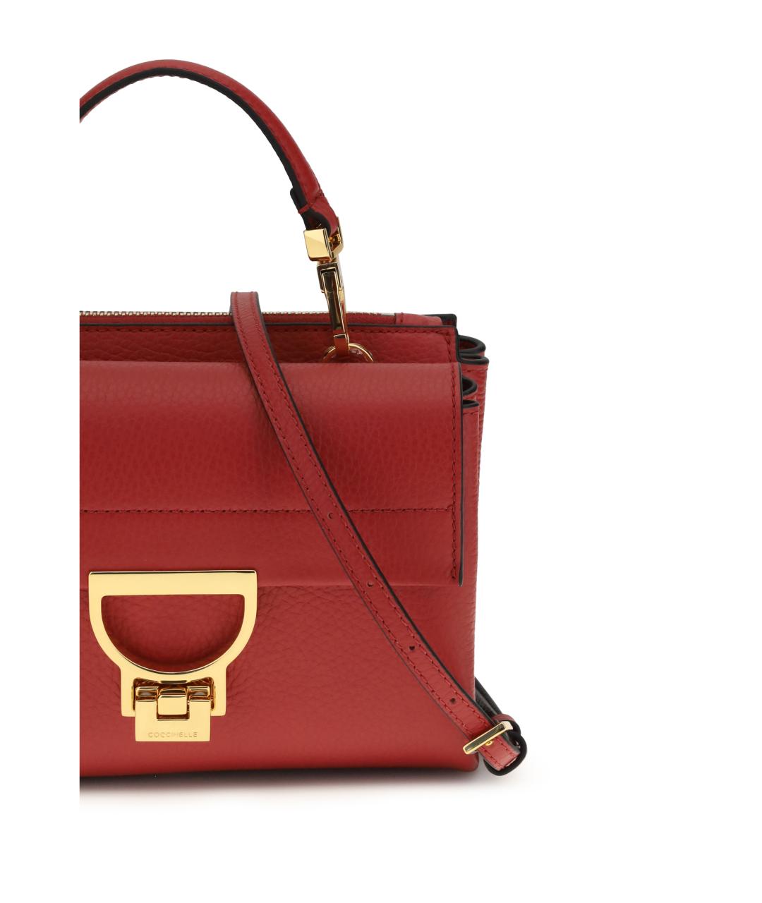 COCCINELLE Красная кожаная сумка с короткими ручками, фото 4
