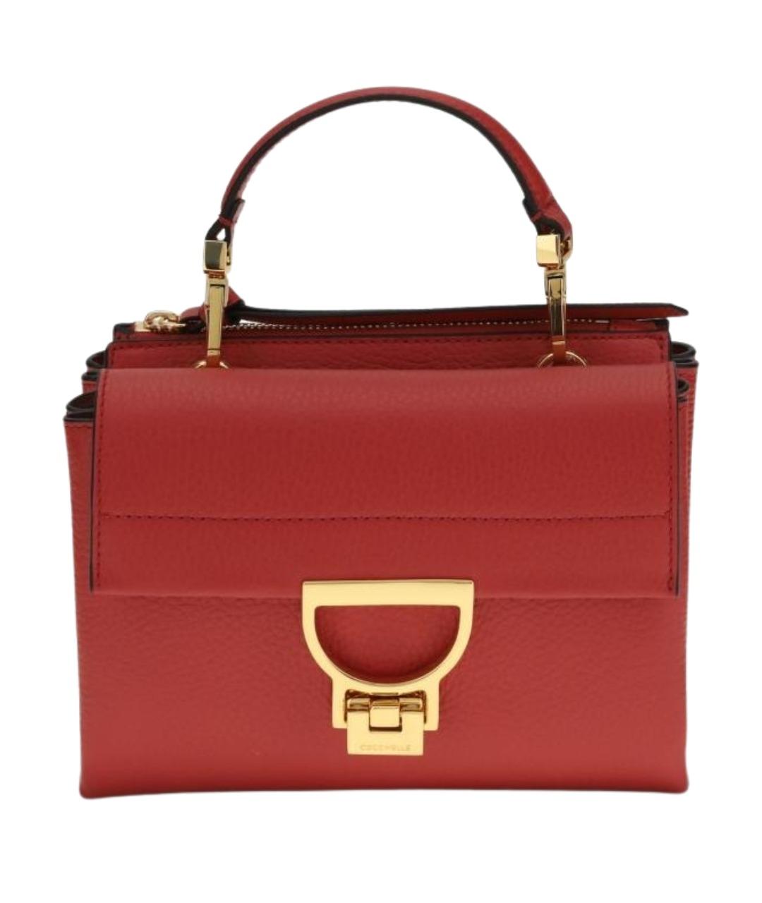 COCCINELLE Красная кожаная сумка с короткими ручками, фото 1