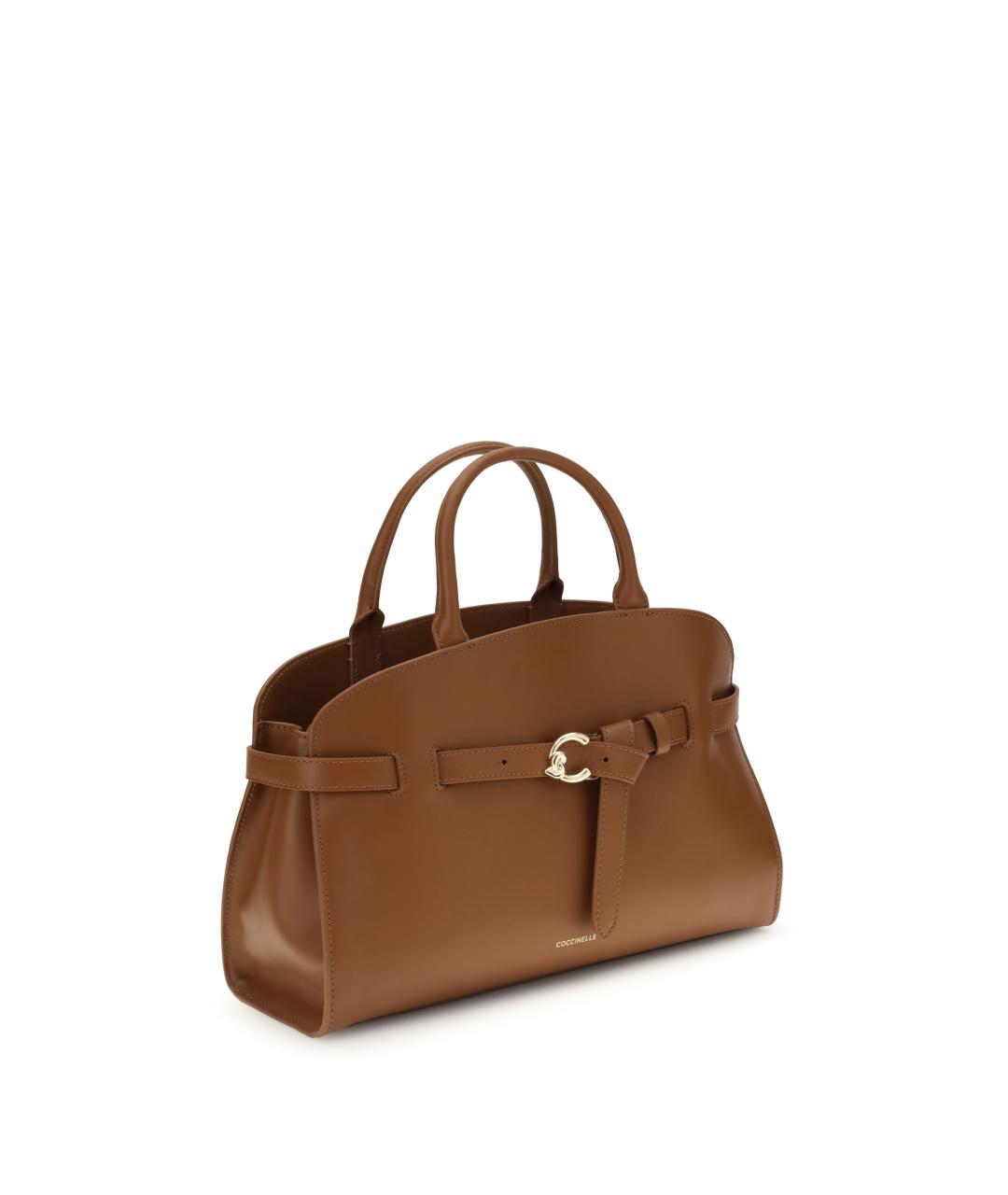 COCCINELLE Коричневая кожаная сумка тоут, фото 2