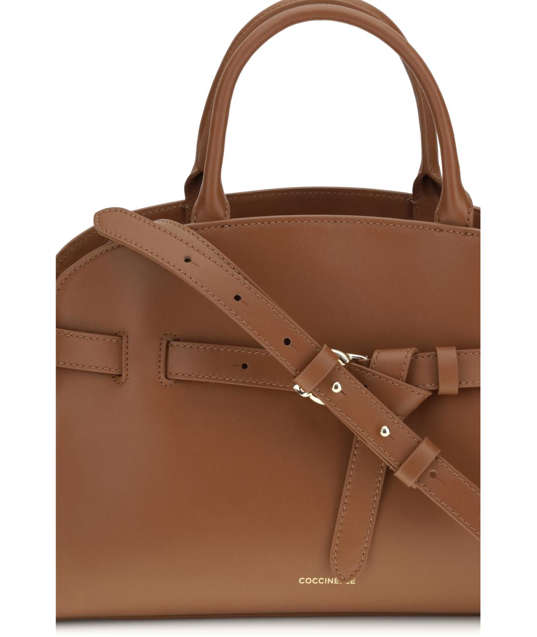 COCCINELLE Коричневая кожаная сумка тоут, фото 4