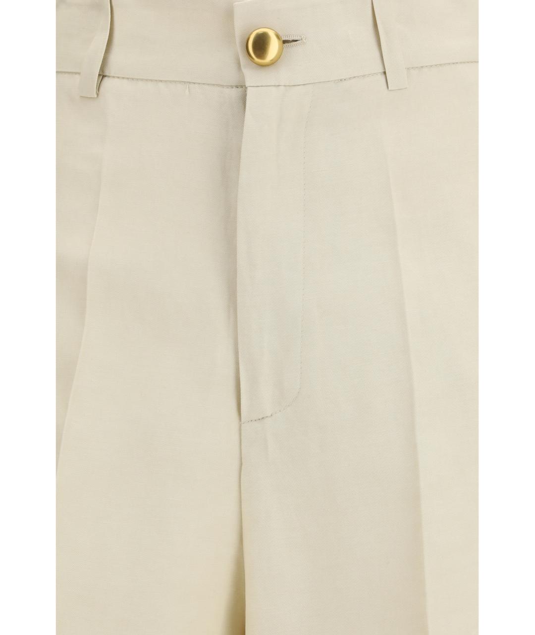 P.A.R.O.S.H. Бежевые вискозные прямые брюки, фото 3