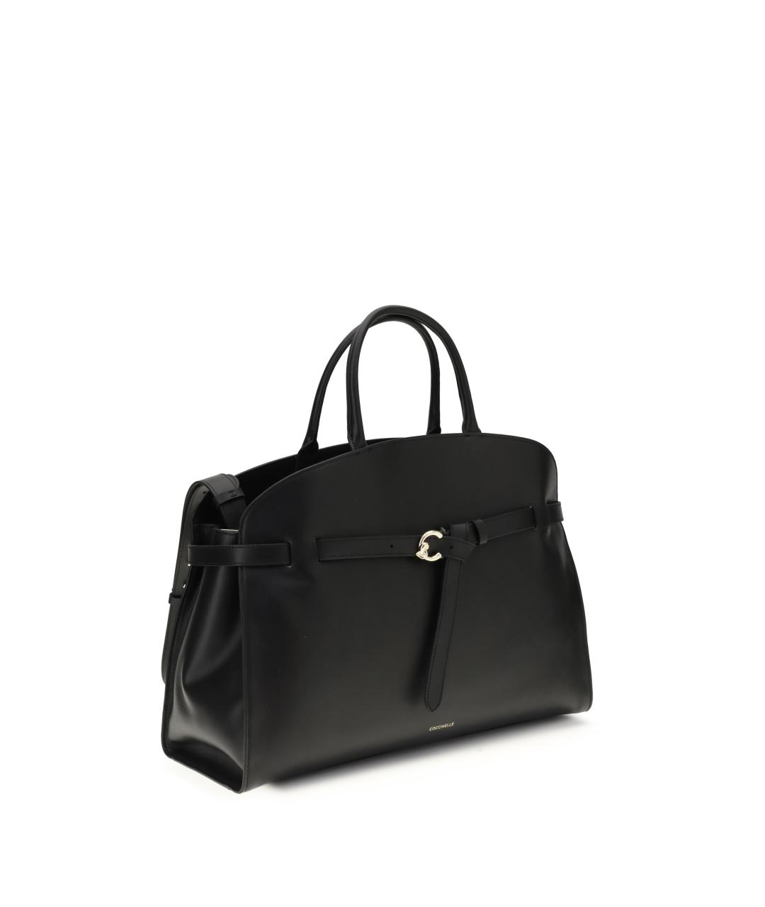 COCCINELLE Черная кожаная сумка с короткими ручками, фото 2