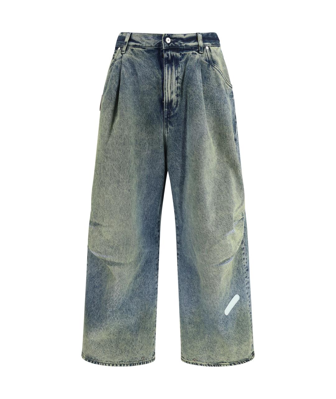 PDF Синие хлопковые прямые джинсы, фото 1