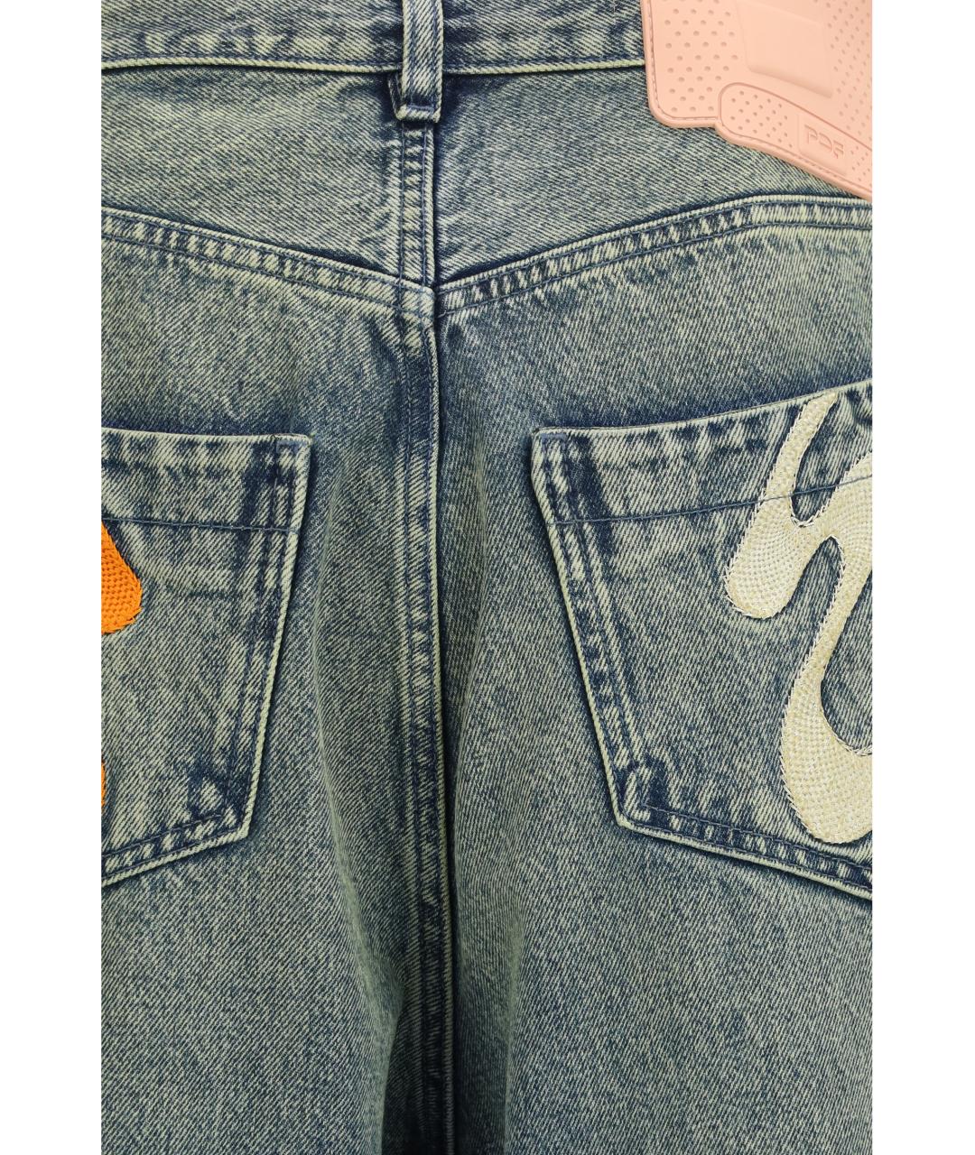 PDF Синие хлопковые прямые джинсы, фото 3