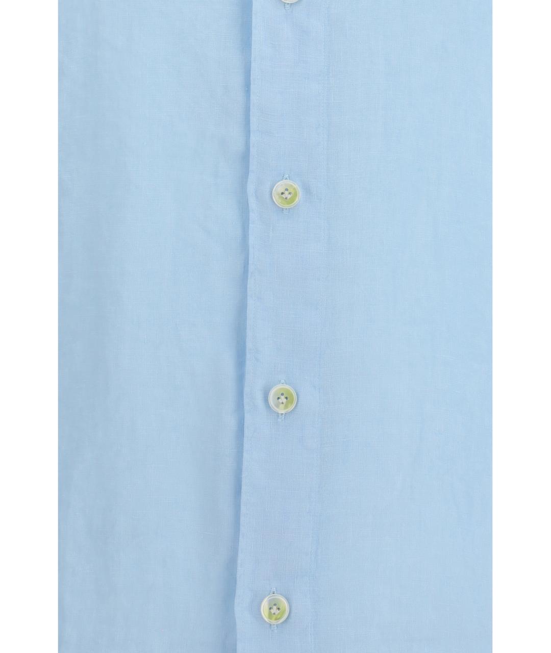 FINAMORE Голубая льняная классическая рубашка, фото 3