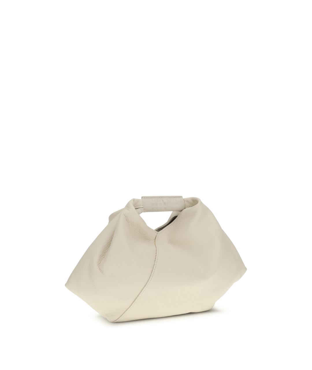 MM6 MAISON MARGIELA Белая кожаная сумка с короткими ручками, фото 3