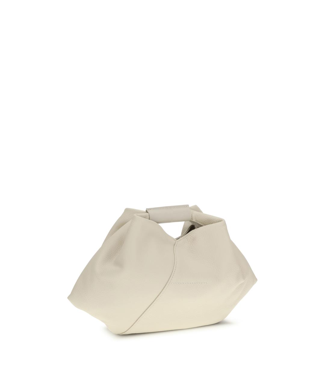 MM6 MAISON MARGIELA Белая кожаная сумка с короткими ручками, фото 2