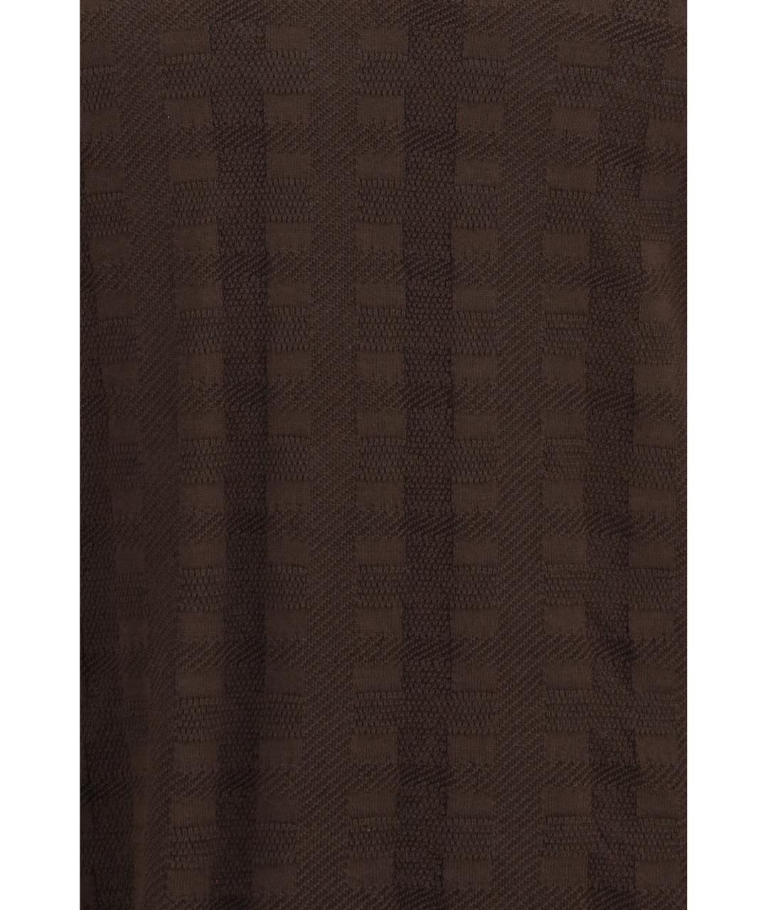 Cruna Коричневое хлопковое поло с коротким рукавом, фото 3