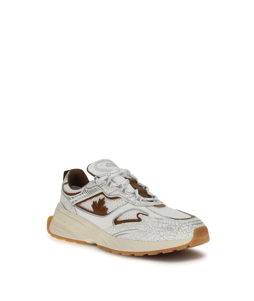 DSQUARED2 Белые кожаные низкие кроссовки / кеды, фото 2