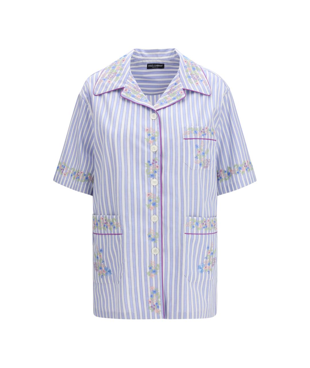 DOLCE&GABBANA Голубая хлопковая рубашка, фото 1
