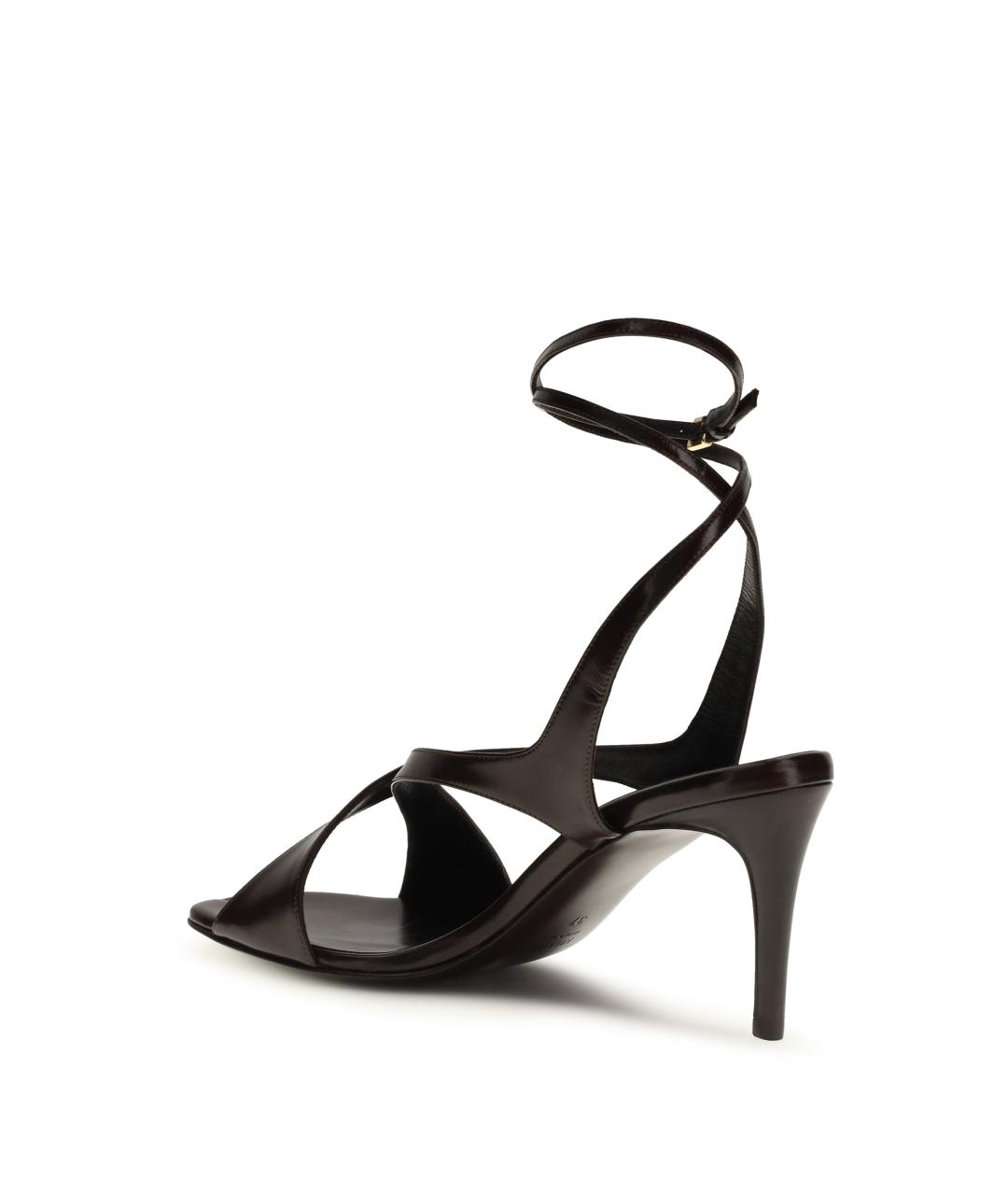 KHAITE Коричневые кожаные босоножки, фото 3