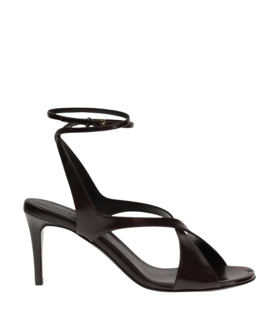 KHAITE Коричневые кожаные босоножки, фото 1