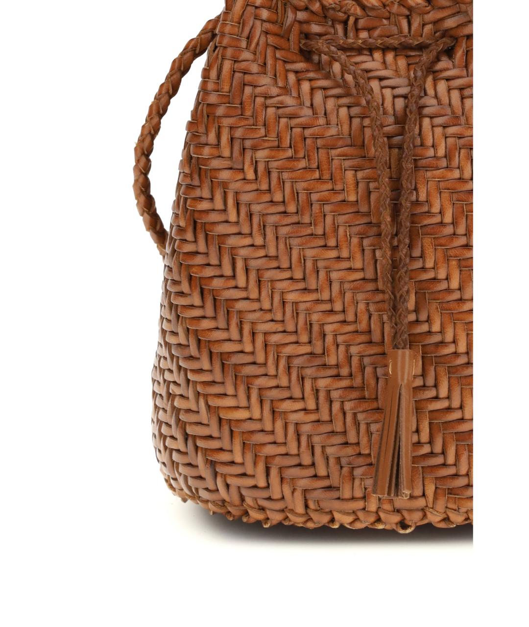 Dragon Diffusion Бежевая кожаная сумка с короткими ручками, фото 4