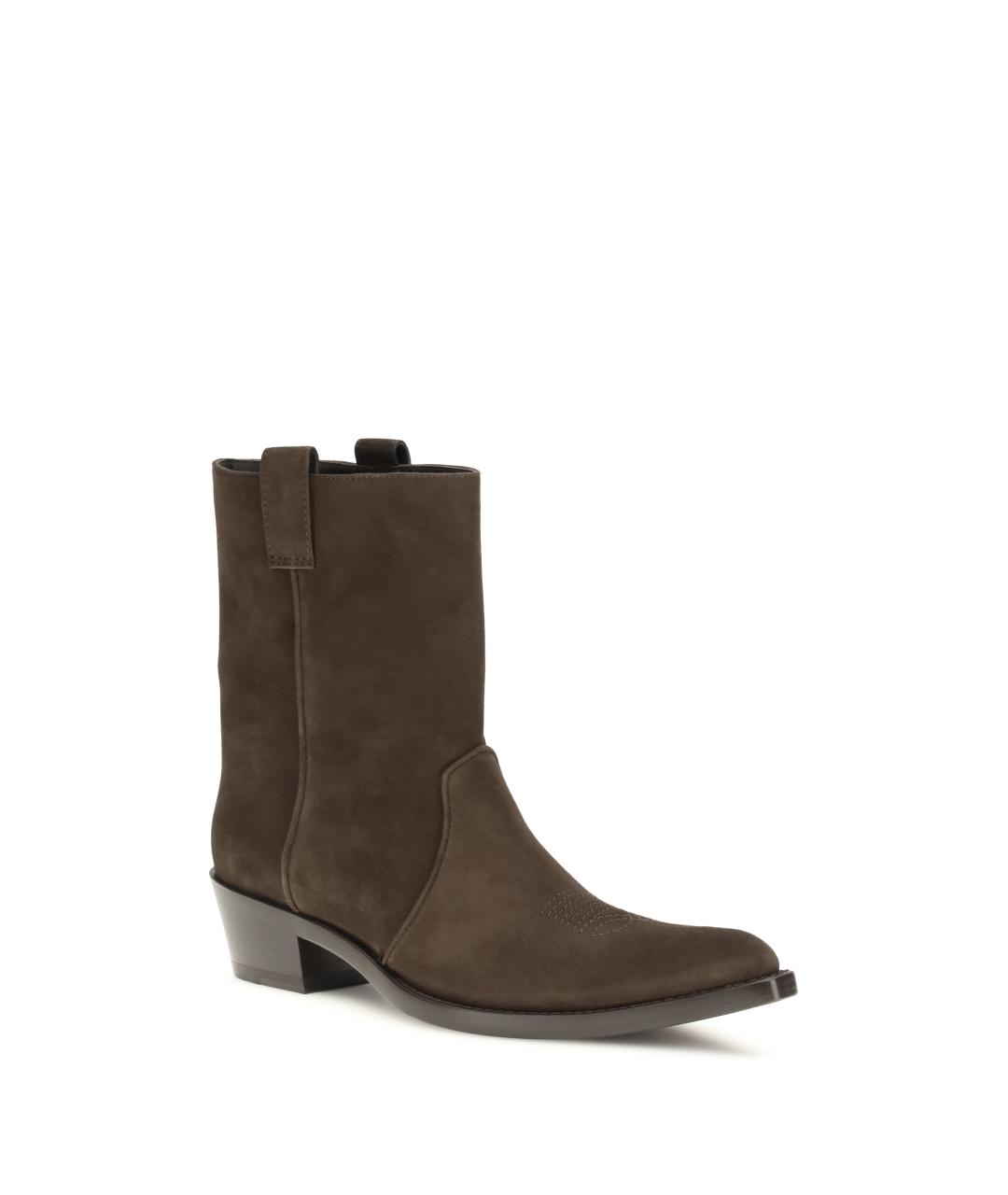 KHAITE Коричневые кожаные ботинки, фото 2