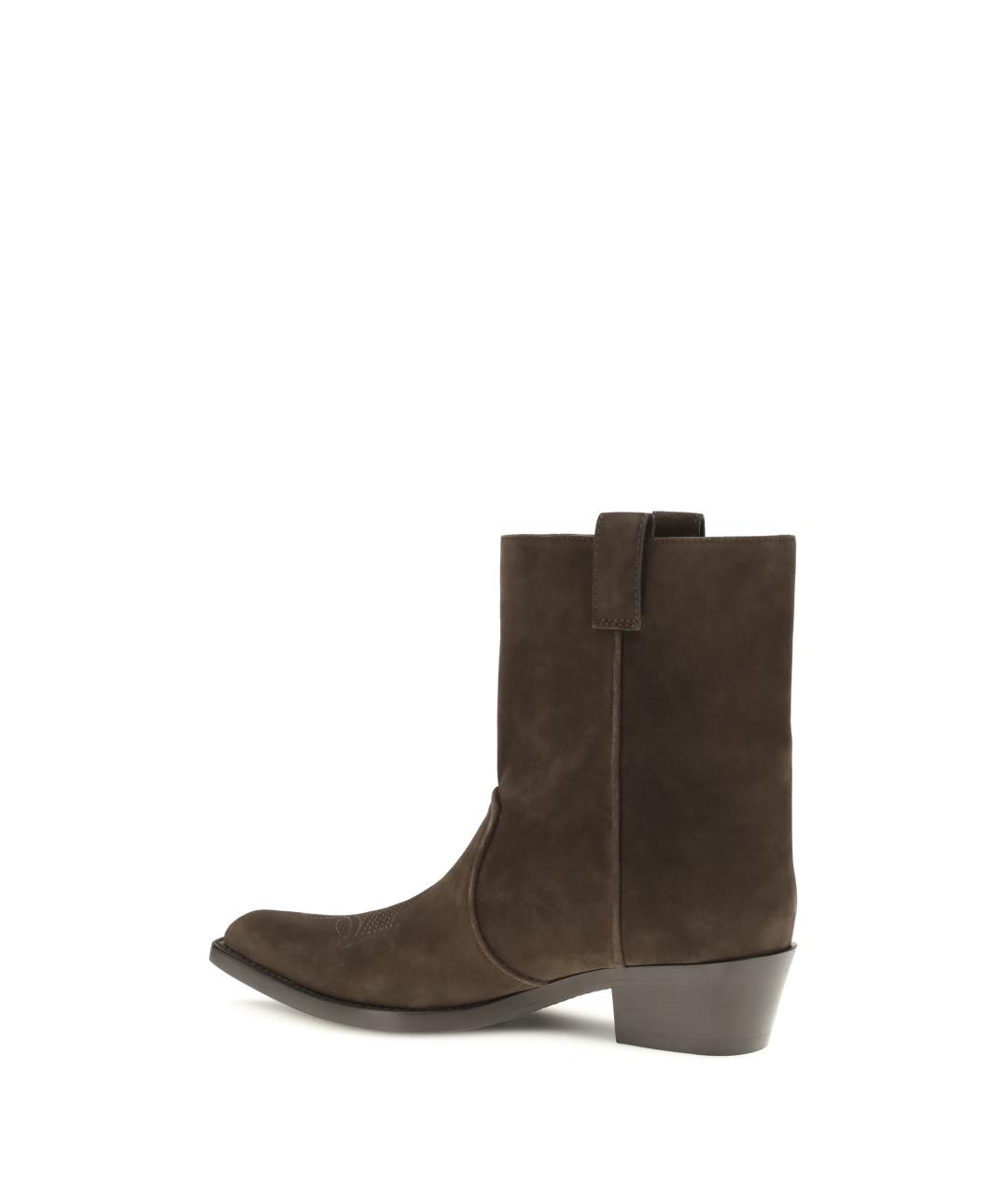 KHAITE Коричневые кожаные ботинки, фото 3