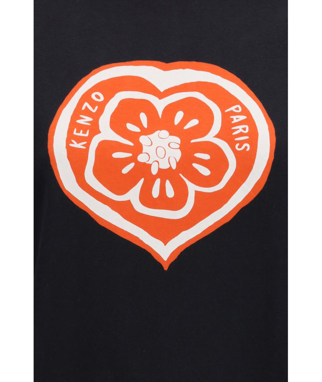 KENZO Черная хлопковая футболка, фото 3