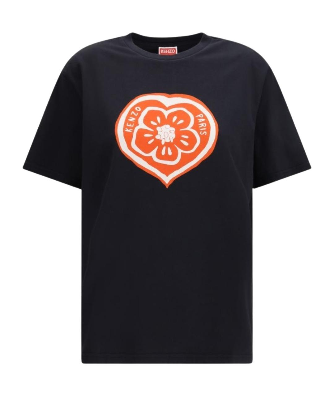 KENZO Черная хлопковая футболка, фото 1