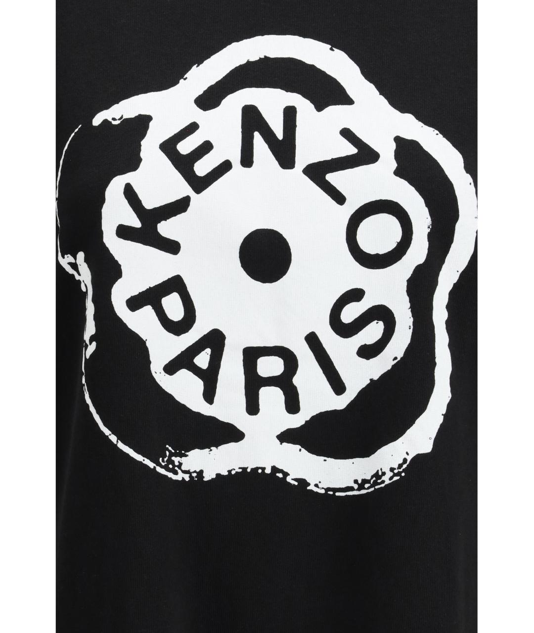 KENZO Черная хлопковая футболка, фото 3