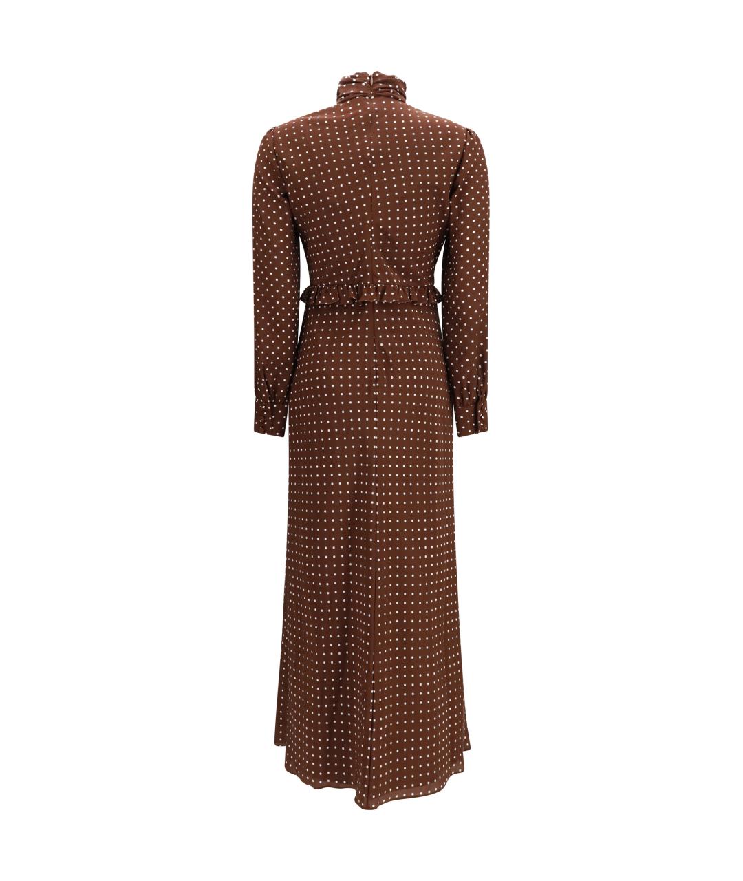ALESSANDRA RICH Коричневое шелковое повседневное платье, фото 2