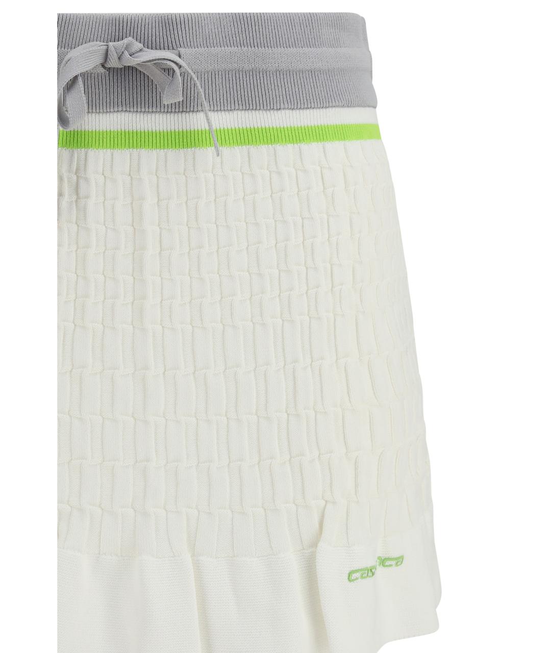 CASABLANCA Белая хлопковая юбка мини, фото 3