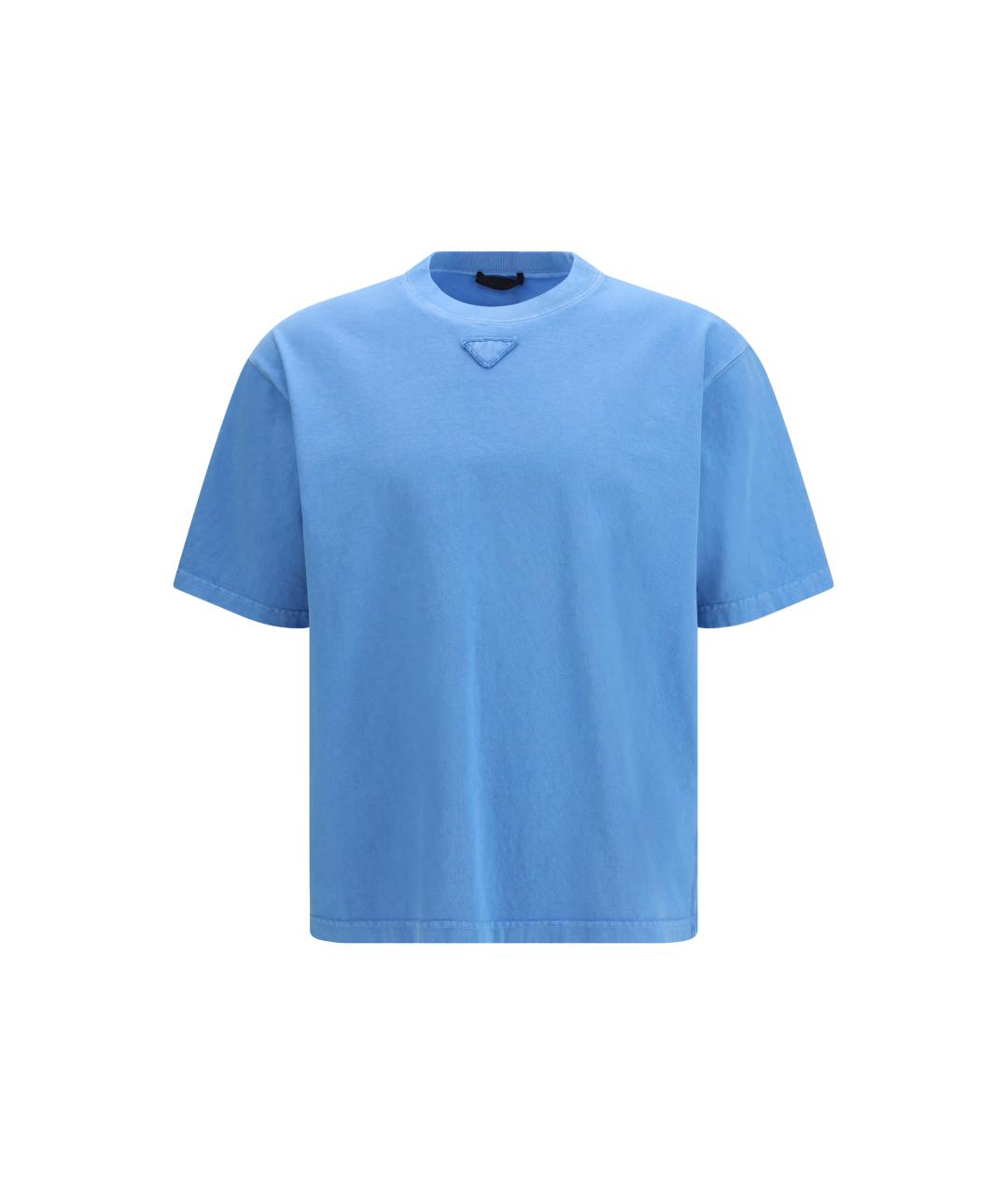 PRADA Голубая хлопковая футболка, фото 1