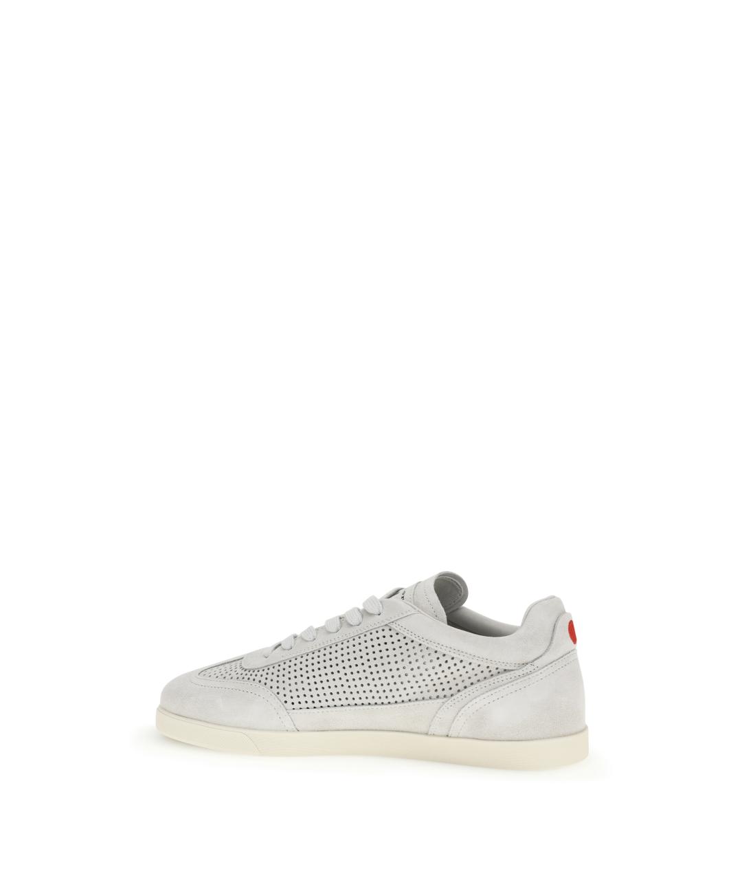 KITON Серые замшевые низкие кроссовки / кеды, фото 3