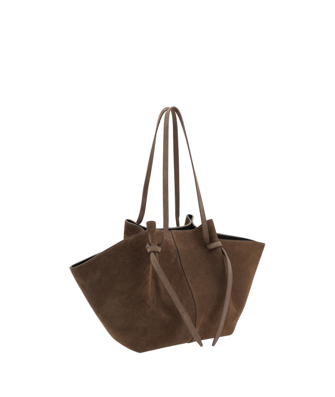 YUZEFI Коричневая замшевая сумка тоут, фото 2