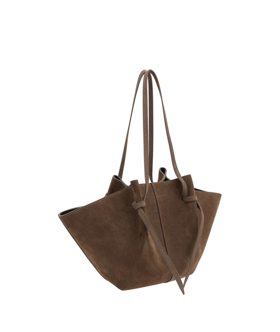 YUZEFI Коричневая замшевая сумка тоут, фото 3