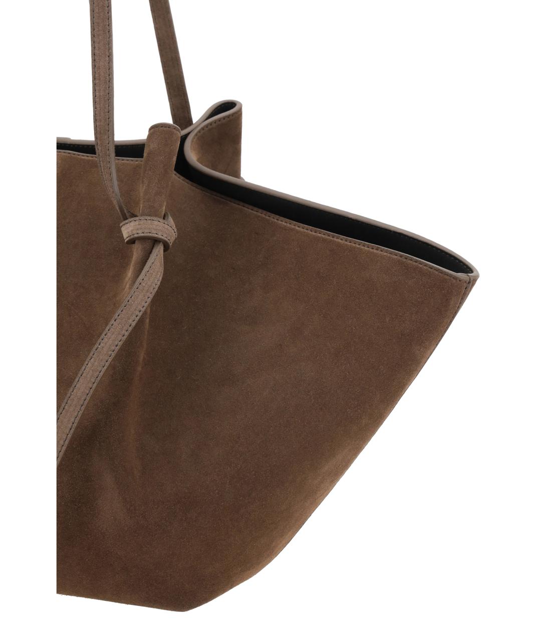 YUZEFI Коричневая замшевая сумка тоут, фото 4