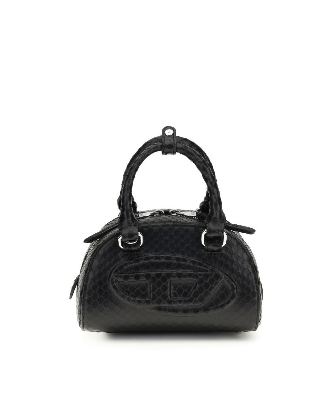 DIESEL Черная кожаная сумка с короткими ручками, фото 1