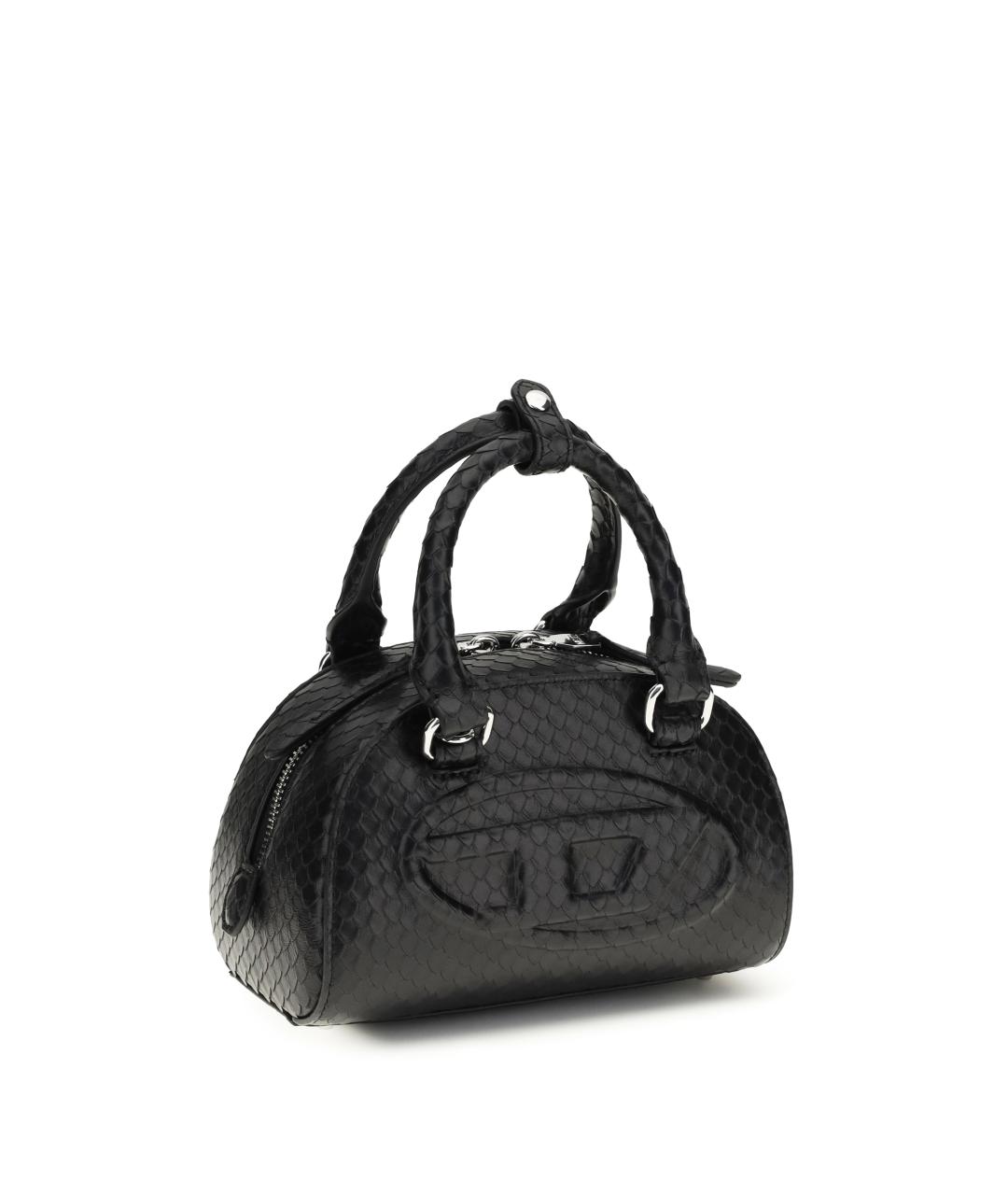 DIESEL Черная кожаная сумка с короткими ручками, фото 2